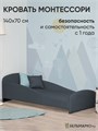 Детская мягкая кровать Letmo Twin Монтессори 140х70 ванильный (велюр) 03756