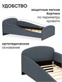 Детская мягкая кровать Letmo Twin Монтессори 140х70 ванильный (велюр) 03756