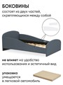 Детская мягкая кровать Letmo Twin Монтессори 140х70 ванильный (велюр) 03756
