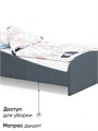 Детская мягкая кровать Letmo Twin Монтессори 140х70 ванильный (велюр) 03756