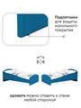 Детская мягкая кровать Letmo Twin Монтессори 140х70 ванильный (велюр) 03756